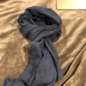 Blue Feather Print Scarf